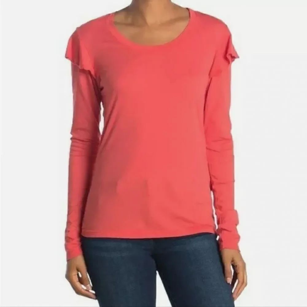 Anthropologie Sundry Ruffle Sleeve Top